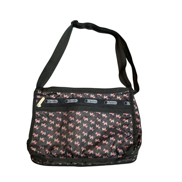 LeSportsac Womens Very Rare Schnauzer Print Expanded Crossbody Bag Boho Washable - Picture 10 of 10